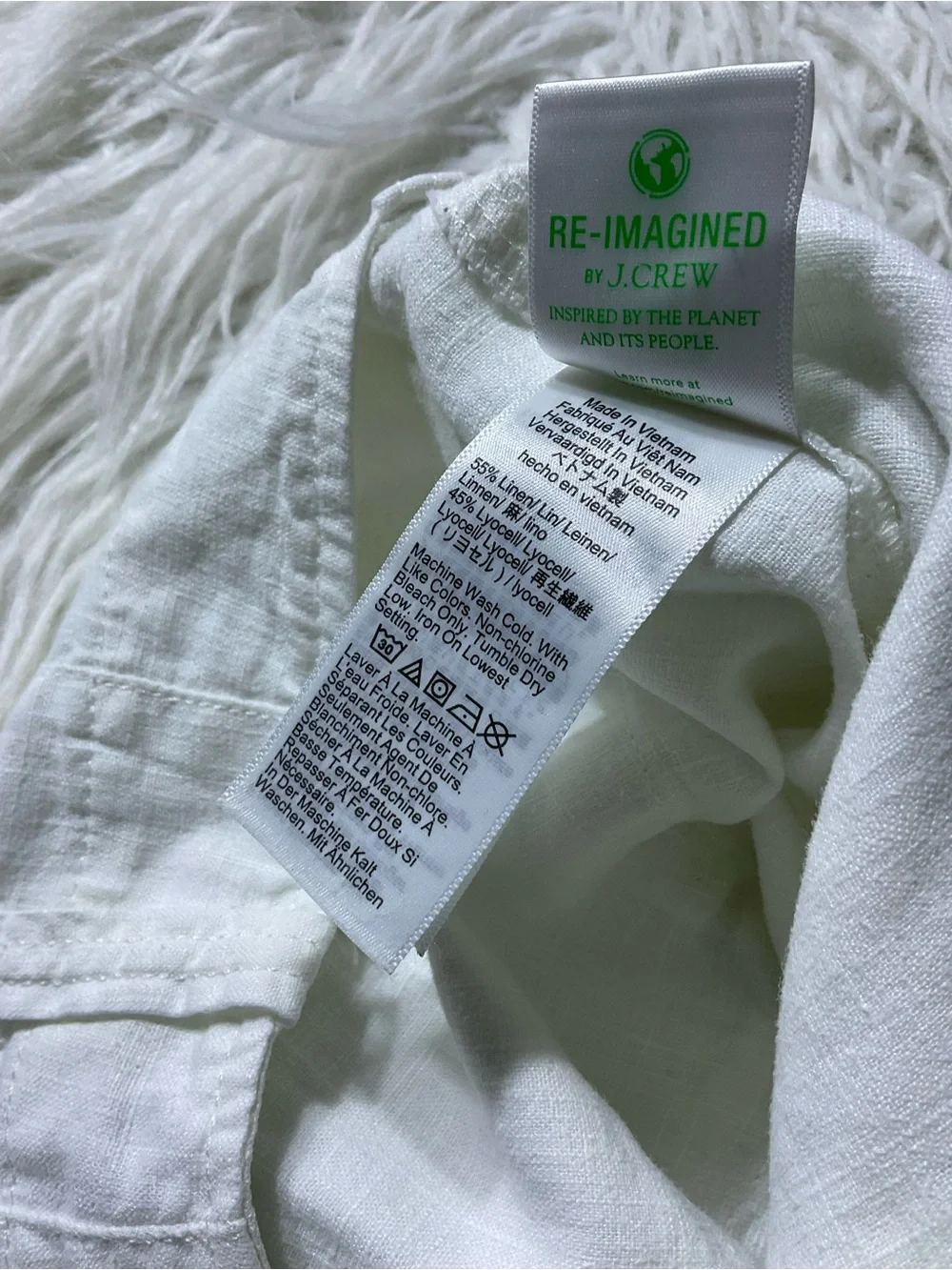 J.CREW White Seaside Linen Tencel Lyocell Blend Cargo
